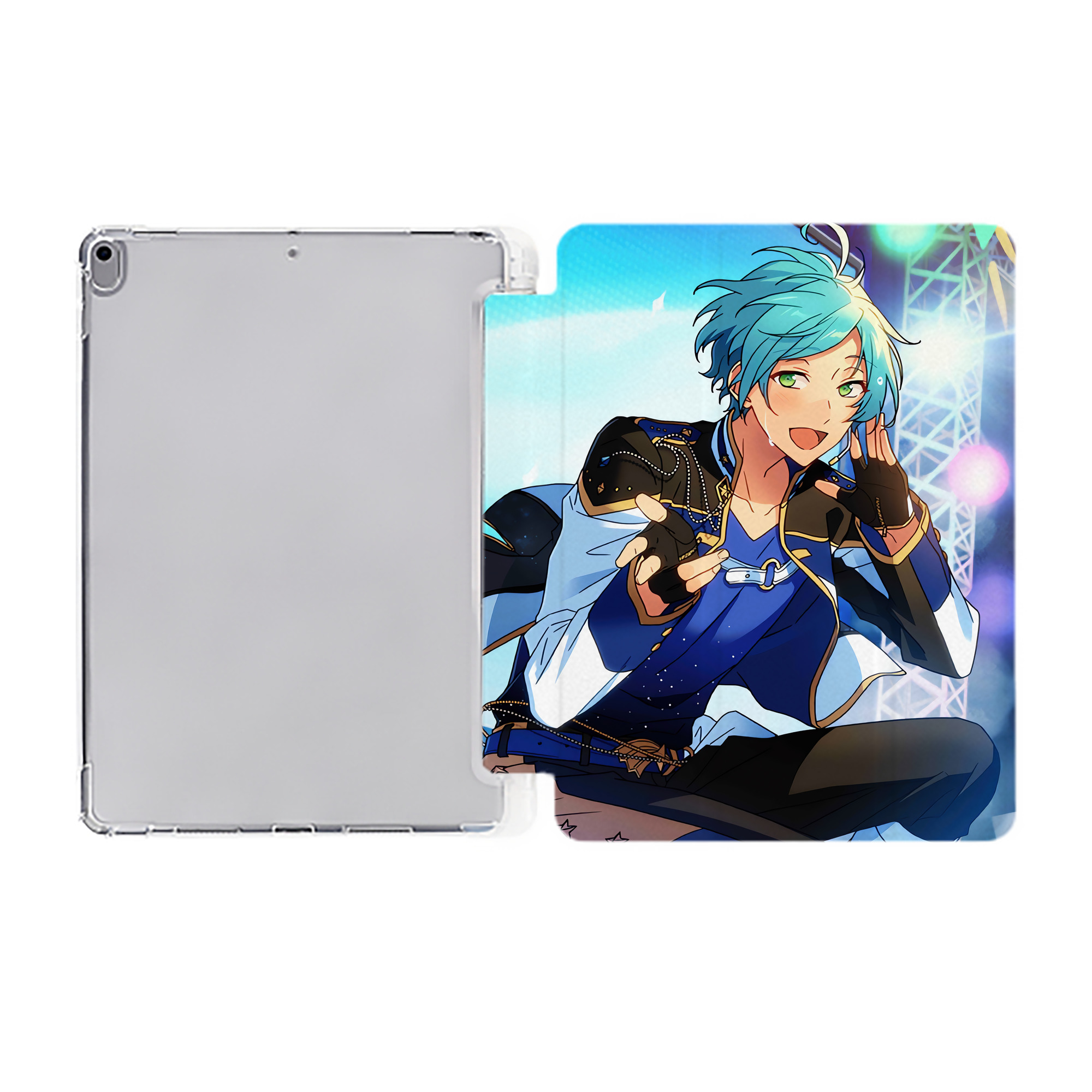 （画像用） あんさんぶるスターズ! Ensemble Stars IPad ケース ペン収納付き 三つ折りスタンド PUレザー×シリコン 対応機種9.5/10.5/10.9インチ